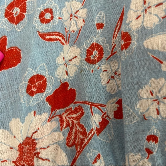 Floral Print Halter Top - Blue and Red - Picture 3 of 4